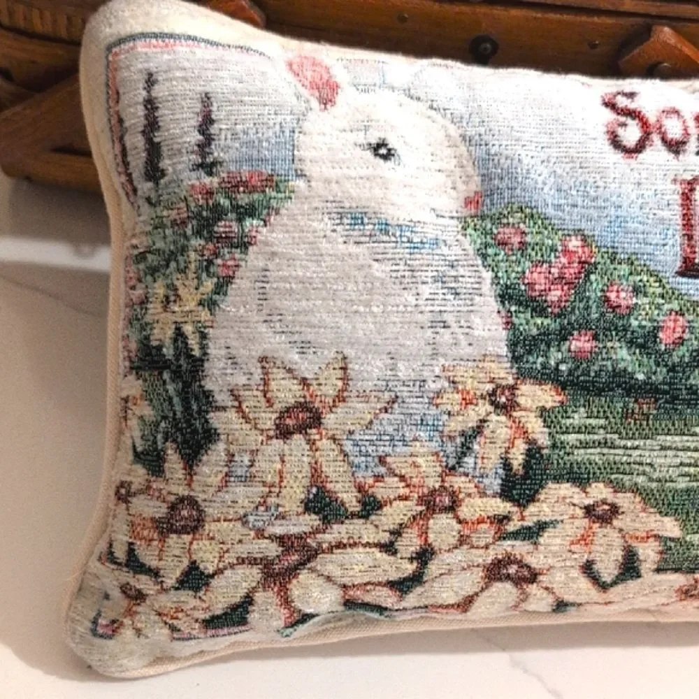 Some Bunny Loves You Decorative Tapestry Accent Pillow